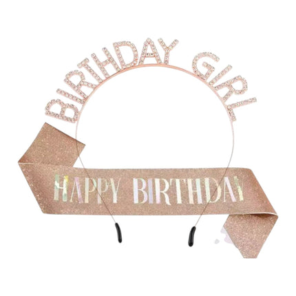 Happy Birthday Sash With Birthday Girl Tiara For Women HP5218-1 (12PC)