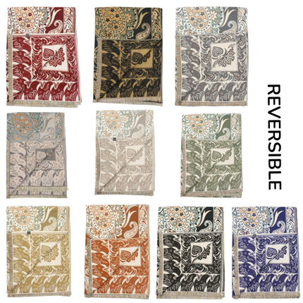 Cashmere Feel Winter Reversible Paisley Scarves SCF5726-51 (12PC)