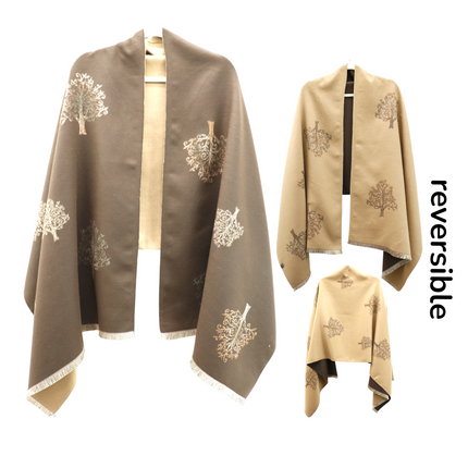 Cashmere Feel Winter Reversible Lucky Tree patten  Scarves SCF1230-34(12PC)