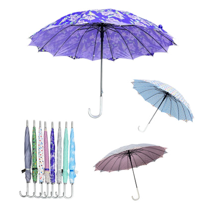 Double Layered Adults Floral 16 Panel Umbrella UM6011 (12PC)