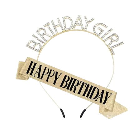 Happy Birthday Sash With Birthday Girl Tiara For Women HP5218-1 (12PC)