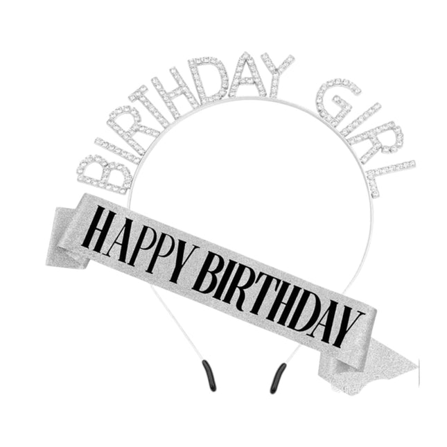 Happy Birthday Sash With Birthday Girl Tiara For Women HP5218-1 (12PC)