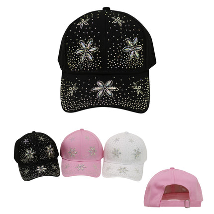 Women's Billing  Rhinestone Studded CAP HA6323-35 (12PC)