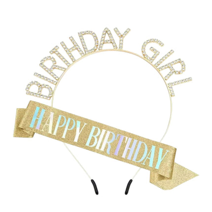 Happy Birthday Sash With Birthday Girl Tiara For Women HP5218-1 (12PC)