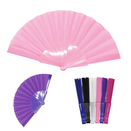 Solid Color Hand Held Folding Fan JF6323-1 (12PC)