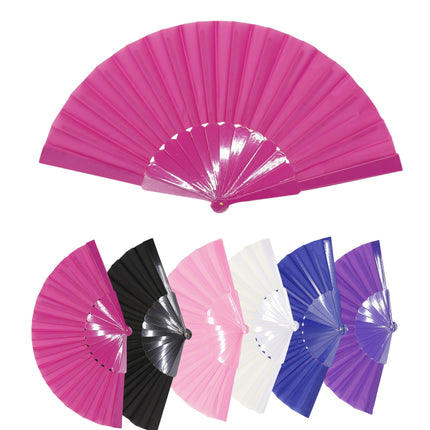 Solid Color Hand Held Folding Fan JF6323-1 (12PC)