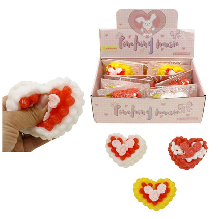 Silicon Heart Cake Squishy Toy JT6518-7 (12PC)