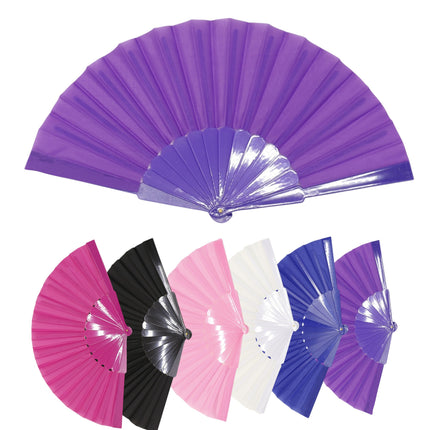 Solid Color Hand Held Folding Fan JF6323-1 (12PC)