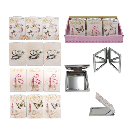 Butterfly Floral Beauty Makeup Compact Mirror JM5921-6 (12PC)