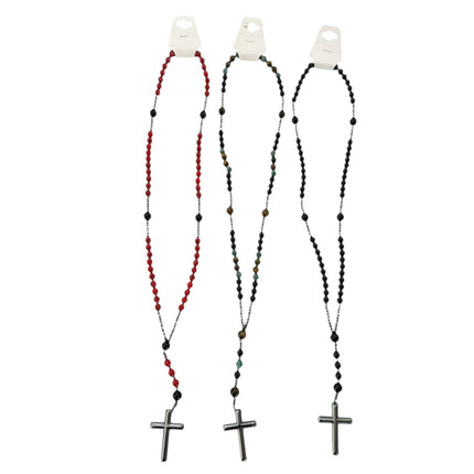 66MM Rosary Beads Necklace JR632 (12PCS)