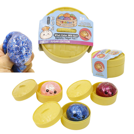 Mini Glitter Gel Bead Squishy Dumpling With Steamer SQ6606-3 (12PC)