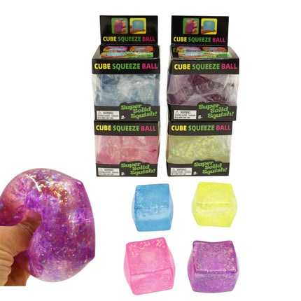 Colorful Glitter Cube Squishy Toy SS6510-52 (12PC)