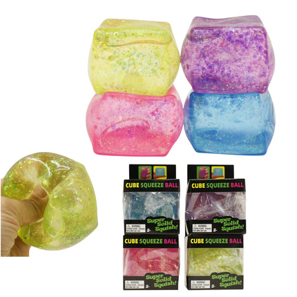 Colorful Glitter Cube Squishy Toy SS6510-52 (12PC)