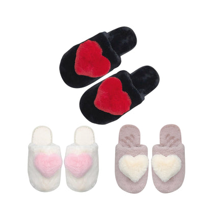 Cute Pom Pom Fluffy Heart Home Slide Slippers SS3429-46 (12PAIR)
