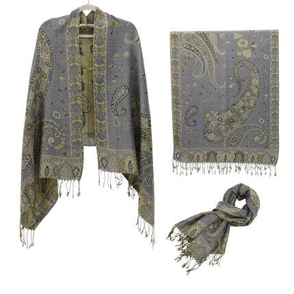 Metallic Pashmina Paisley Pattern SCF3719-30 (12PC)