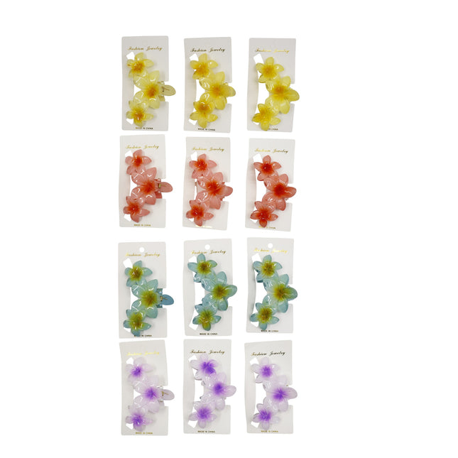 Hawaiian Flower Hair Claw Clip JH5109-6 (12PC)