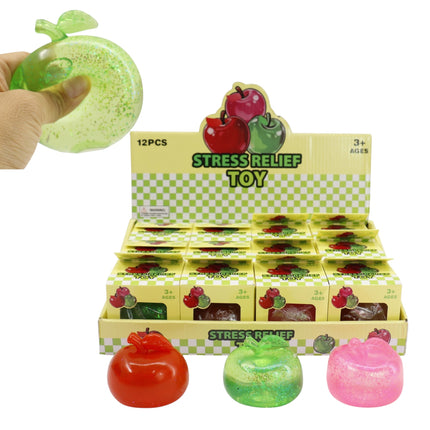 Glitter Apple Maltose Squishy Toy JT6609-15 (12PC)