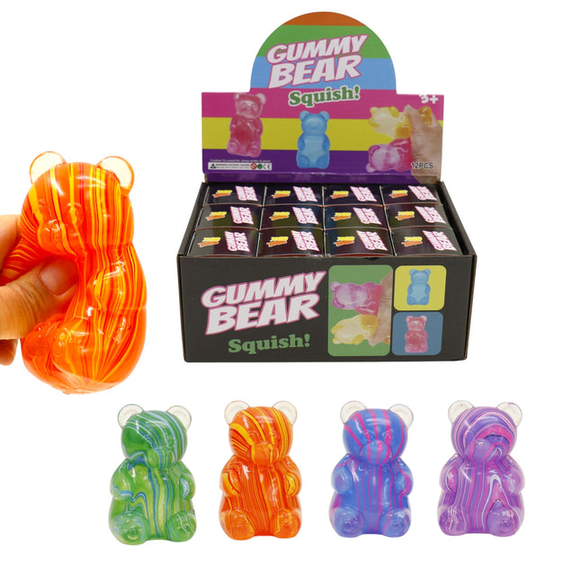 Marbled Gummy Bear Colorful Squishy JT6528-13 (12PC)