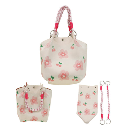 Cosmos Pattern Women's Knitted Bucket Bag BG6325-3 (3PC)