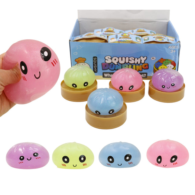 Glitter Jiggly Dumpling Squishy SS417-6. (12PC)