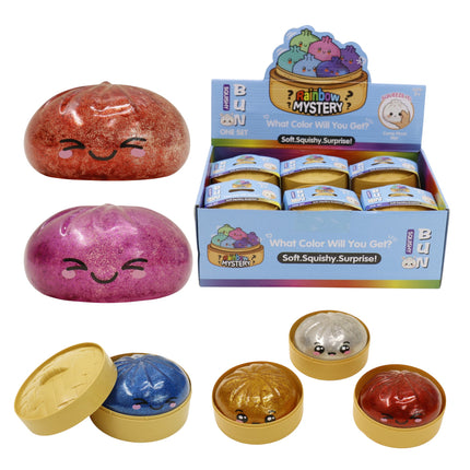 Rainbow Glitter Jiggly Bun Squishy Dumpling SS6505-4 (12PC)