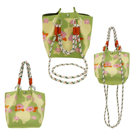 Flower Pattern Women's Knitted Bucket Bag JB6316-7 (12PC)