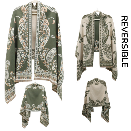 Cashmere Feel Winter Reversible Floral Paisley Scarves SCF5726-52 (12PC)