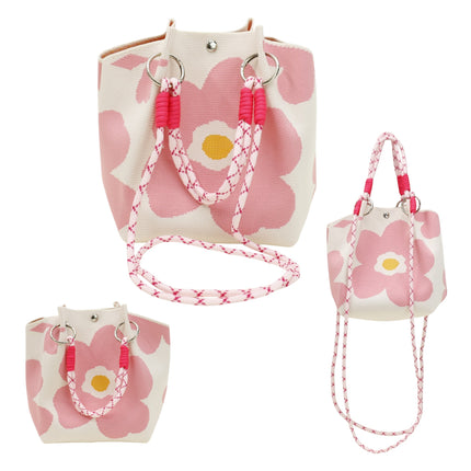 Flower Pattern Women's Knitted Bucket Bag JB6316-9 (12PC)