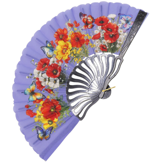 Butterfly Flower Garden Hand Held Folding Fan FN0444 (12PC)