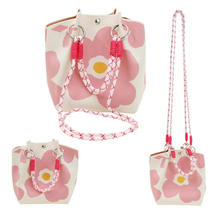Flower Pattern Women's Knitted Bucket Bag JB6316-9 (12PC)