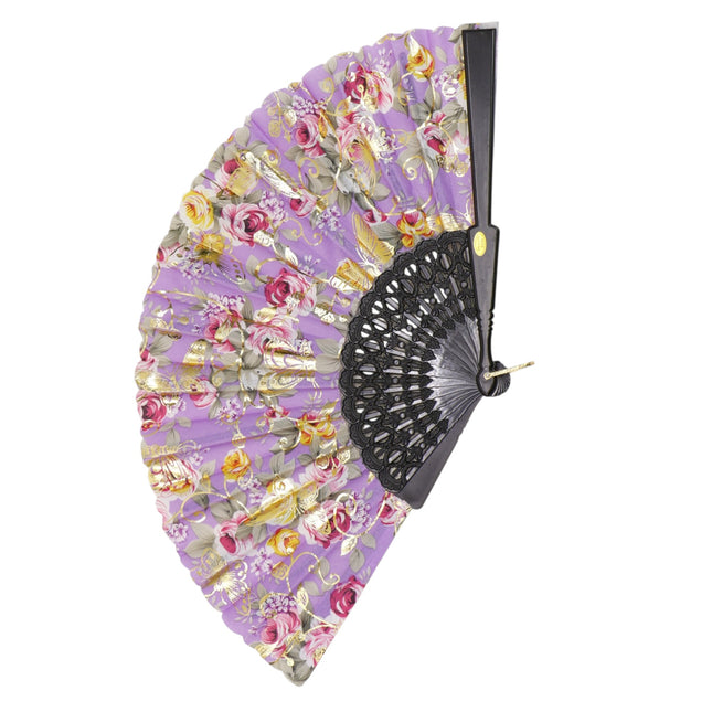 Peony Rose Glod Butterfly Folding Hand Fan FN0452 (12PC)