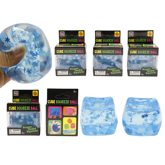 Blue Snow Flower Cube Maltose Putty Filled Squishy TY6422-20 (12PC)