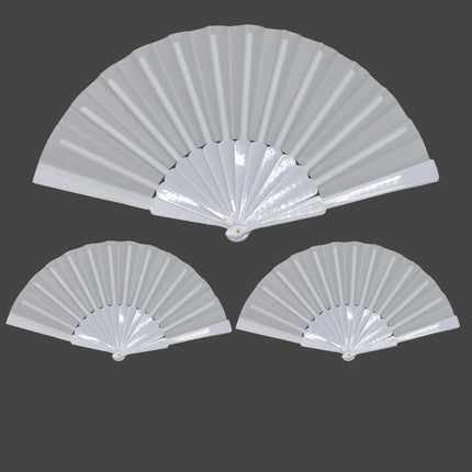 White Line Dance Hand Held Folding Fan JF6323-19 (12PC)