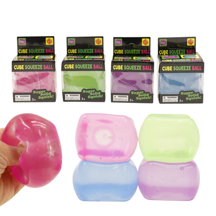 Clear Colors Cube Maltose Putty Filled Squishy TY6422-22 (12PC)