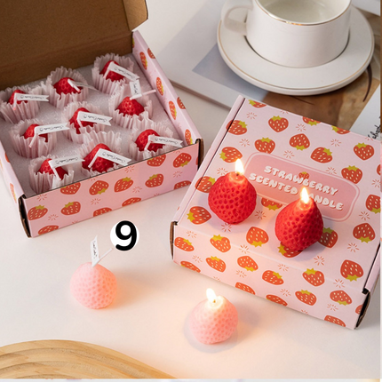Strawberry Shaped Scented Candle C-26 (12Packs)