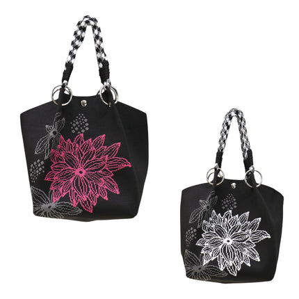 Floral Pattern Women's Knitted Bucket Bag JB6122-2 (12PC)