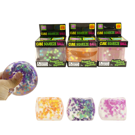 Colorful Glitter Cube Squishy Toy JT6608-7 (12PC)