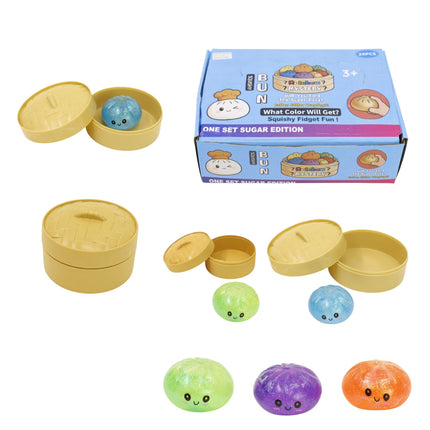 Mini Sugar Glittered Squishy Dumpling With Steamer SQ6606-6 (24PC)