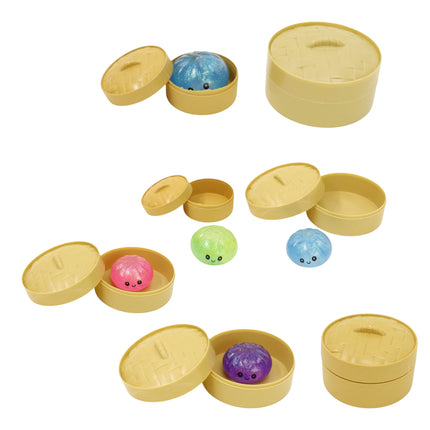 Mini Sugar Glittered Squishy Dumpling With Steamer SQ6606-6 (24PC)