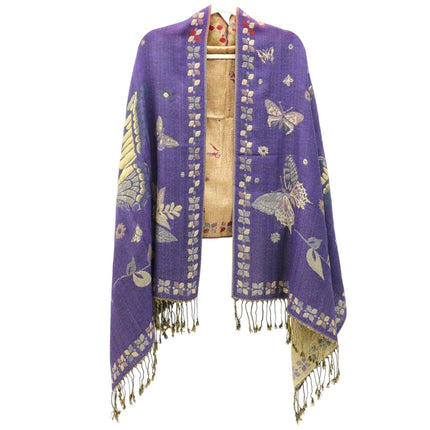 Metallic Pashmina Butterfly SCF4815-12 (12PC)