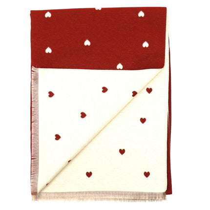 Cashmere Feel Winter Reversible Mini Heart Patten Scarves SCF5111-1 (12PC)
