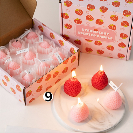 Strawberry Shaped Scented Candle C-26 (12Packs)