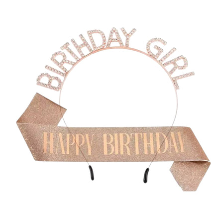 Happy Birthday Sash With Birthday Girl Tiara For Women HP5218-1 (12PC)