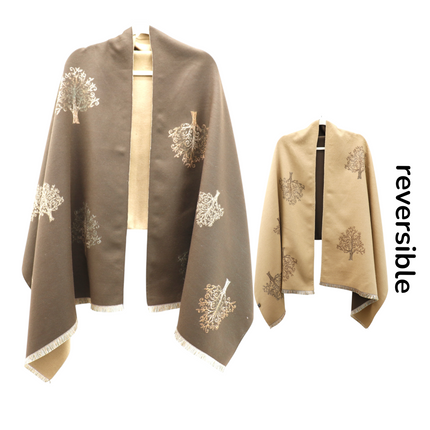 Cashmere Feel Winter Reversible Lucky Tree patten  Scarves SCF1230-34(12PC)