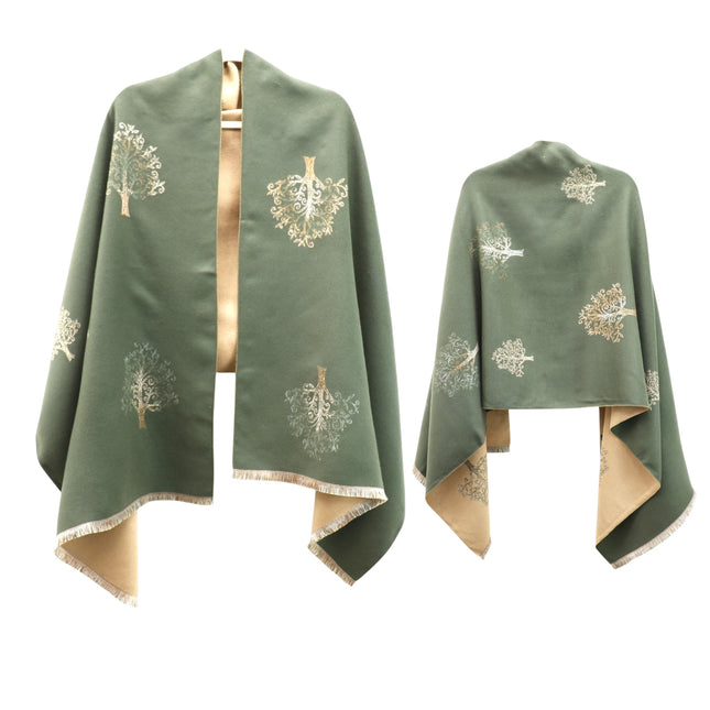 Cashmere Feel Winter Reversible Lucky Tree patten  Scarves SCF1230-34(12PC)