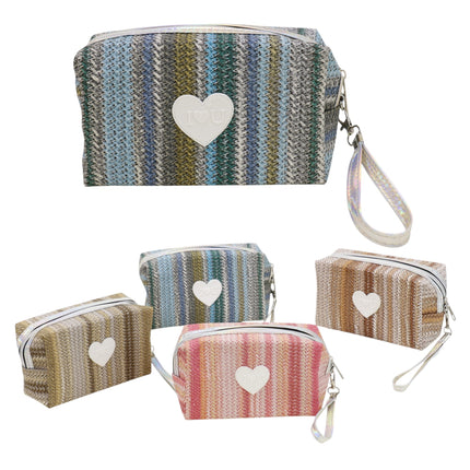 Heart IOU Printing Makeup Pouch JB51217-37 (12PC)