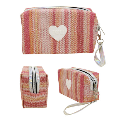 Heart IOU Printing Makeup Pouch JB51217-37 (12PC)