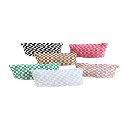Check Fabric Vintage Guilted Makeup Pouch JB51230-1 (12PC)