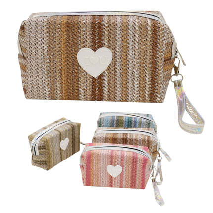 Heart IOU Printing Makeup Pouch JB51217-37 (12PC)