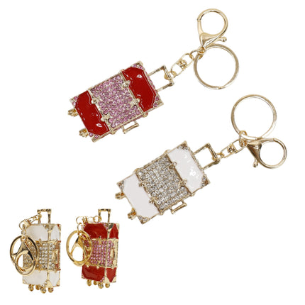 Cute Suitcase-Shaped Rhinestone Keychain and Bag Charm JK6303-22 (12)